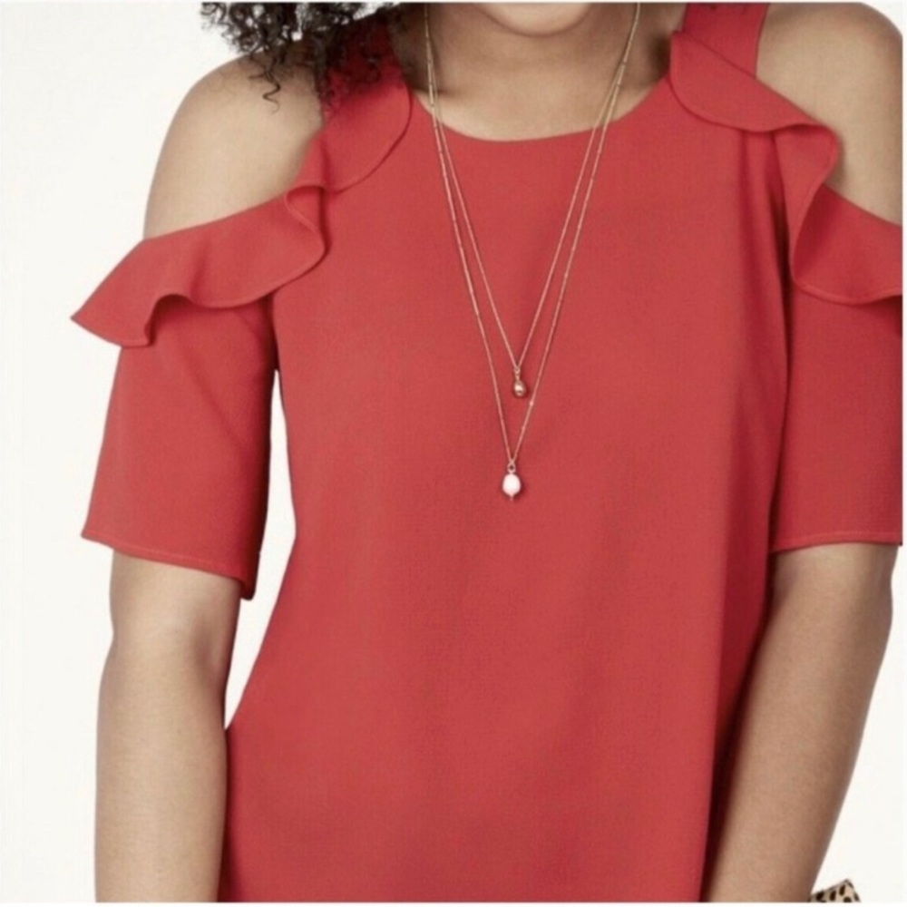 Maette red cold shoulder top size M